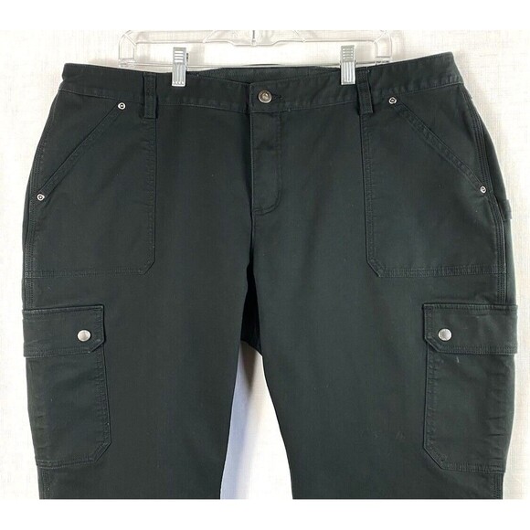 Duluth Trading Curve Setter Waistband Black Fleece Lined Pants Women 20 x 31(29) - Picture 3 of 13